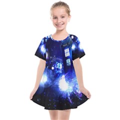 Tardis Background Space Kids  Smock Dress