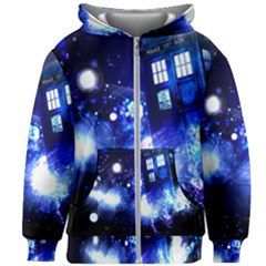 Tardis Background Space Kids  Zipper Hoodie Without Drawstring by Mog4mog4