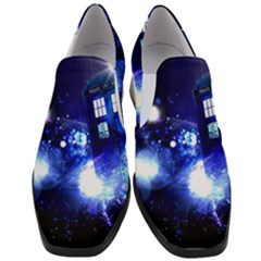 Tardis Background Space Women Slip On Heel Loafers by Mog4mog4