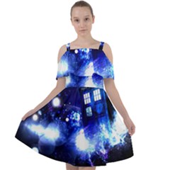 Tardis Background Space Cut Out Shoulders Chiffon Dress by Mog4mog4