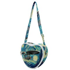 Star Starship The Starry Night Van Gogh Heart Shoulder Bag by Mog4mog4