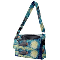 Star Starship The Starry Night Van Gogh Full Print Messenger Bag (l) by Mog4mog4