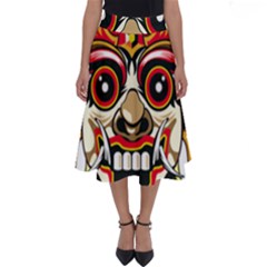 Bali Barong Mask Euclidean Vector Chiefs Face Perfect Length Midi Skirt by Mog4mog4
