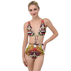 Bali Barong Mask Euclidean Vector Chiefs Face Tied Up Two Piece Swimsuit by Mog4mog4