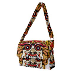 Bali Barong Mask Euclidean Vector Chiefs Face Full Print Messenger Bag (m) by Mog4mog4