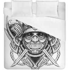 Drawing Samurai Tattoo Sketch Japanese Samurai Duvet Cover (king Size) by Mog4mog4