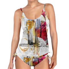 New York City Skyline Vector Illustration Tankini Set