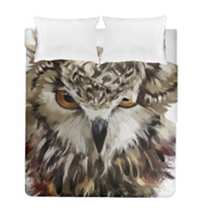 Vector Hand Painted Owl Duvet Cover Double Side (full/ Double Size) by Mog4mog4