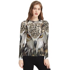 Vector Hand Painted Owl Women s Long Sleeve Rash Guard by Mog4mog4