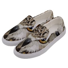 Vector Hand Painted Owl Men s Canvas Slip Ons by Mog4mog4