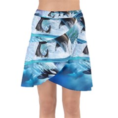 Orca Wave Water Underwater Wrap Front Skirt by Mog4mog4