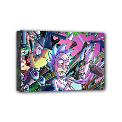 Cartoon Parody Time Travel Ultra Pattern Mini Canvas 6  X 4  (stretched) by Mog4mog4