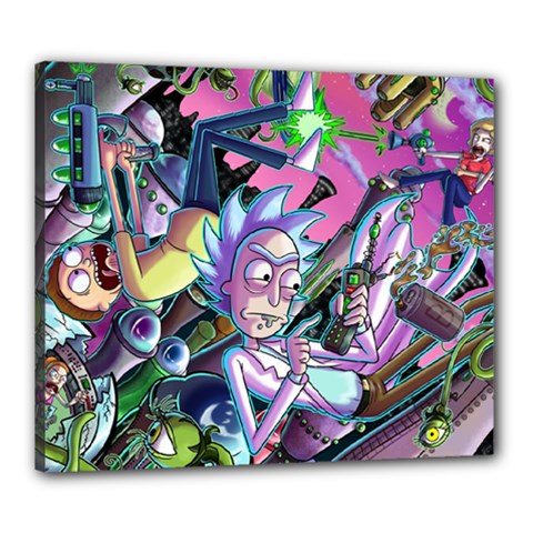 Cartoon Parody Time Travel Ultra Pattern Canvas 24  X 20  (stretched) by Mog4mog4