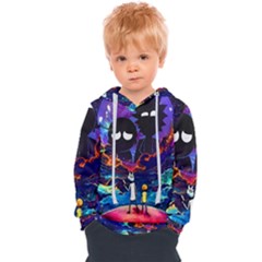 Cartoon Parody In Outer Space Kids  Overhead Hoodie by Mog4mog4