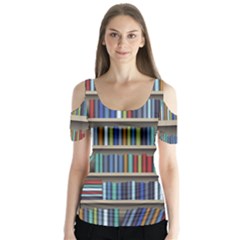 Bookshelf Butterfly Sleeve Cutout Tee 