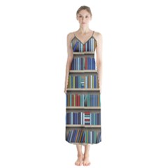 Bookshelf Button Up Chiffon Maxi Dress