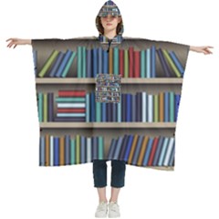 Bookshelf Women s Hooded Rain Ponchos by Mog4mog4