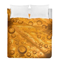 Lime Water Bubbles Macro Light Detail Background Duvet Cover Double Side (full/ Double Size) by Mog4mog4