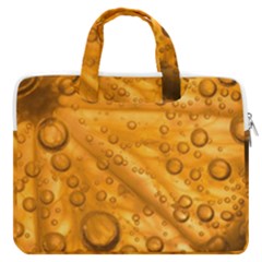 Lime Water Bubbles Macro Light Detail Background Macbook Pro 13  Double Pocket Laptop Bag by Mog4mog4