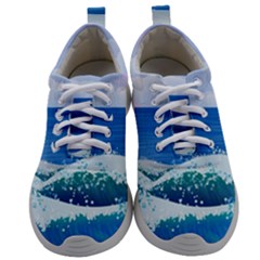 Illustration Landscape Sea Ocean Waves Beach Blue Mens Athletic Shoes by Mog4mog4