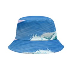 Illustration Landscape Sea Ocean Waves Beach Blue Bucket Hat by Mog4mog4