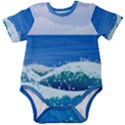 Illustration Landscape Sea Ocean Waves Beach Blue Baby Short Sleeve Bodysuit View1