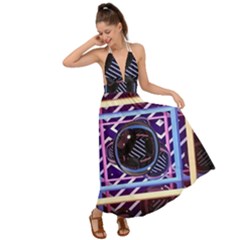 Abstract Sphere Room 3d Design Shape Circle Backless Maxi Beach Dress