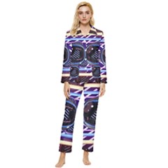 Abstract Sphere Room 3d Design Shape Circle Womens  Long Sleeve Velvet Pocket Pajamas Set