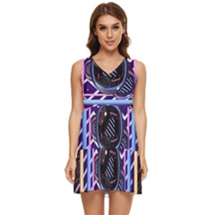 Abstract Sphere Room 3d Design Shape Circle Tiered Sleeveless Mini Dress
