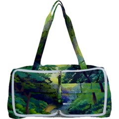 Landscape Illustration Nature Forest River Water Multi Function Bag by Mog4mog4