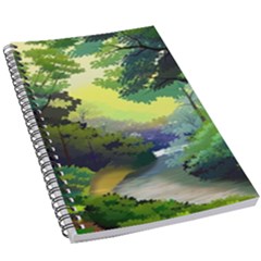 Landscape Illustration Nature Forest River Water 5 5  X 8 5  Notebook