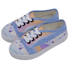 Vector Winter Landscape Sunset Evening Snow Kids  Classic Low Top Sneakers by Mog4mog4