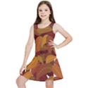 Watercolor Leaves Leaf Orange Kids  Lightweight Sleeveless Dress View1