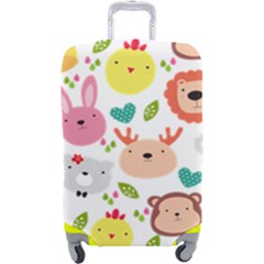 Cute Animals Cartoon Seamless Background Luggage Cover (large) by Bakwanart