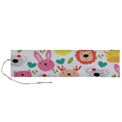 Cute Animals Cartoon Seamless Background Roll Up Canvas Pencil Holder (l)