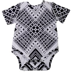 Black And White Modern Texture Seamless Print Fabric Pattern Baby Short Sleeve Bodysuit