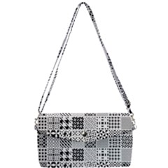 Black And White Geometric Patterns Removable Strap Clutch Bag