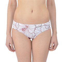 Red Hibiscus Flowers Art Hipster Bikini Bottoms by Bakwanart