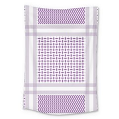 Square Purple Pattern Bead Purple Keffiyeh Purple Geometric Headdress Angle Violet Rectangle Large Tapestry by Bakwanart