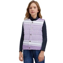 Square Purple Pattern Bead Purple Keffiyeh Purple Geometric Headdress Angle Violet Rectangle Kid s Short Button Up Puffer Vest	 by Bakwanart