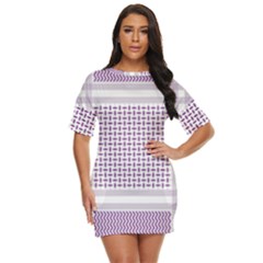 Square Purple Pattern Bead Purple Keffiyeh Purple Geometric Headdress Angle Violet Rectangle Just Threw It On Dress by Bakwanart