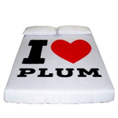 I Love Plum Fitted Sheet (california King Size) by ilovewhateva