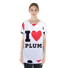 I Love Plum Skirt Hem Sports Top by ilovewhateva