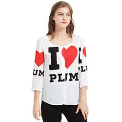 I Love Plum Chiffon Quarter Sleeve Blouse by ilovewhateva