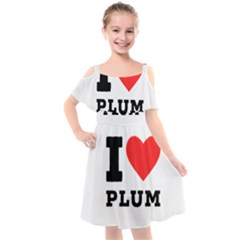 I Love Plum Kids  Cut Out Shoulders Chiffon Dress by ilovewhateva