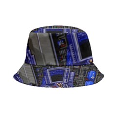 Blue Computer Monitor With Chair Game Digital Wallpaper, Digital Art Inside Out Bucket Hat by Bakwanart