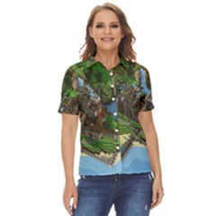 Green Village Miniature Technology Women s Short Sleeve Double Pocket Shirt