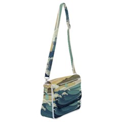 Sea Asia, Waves Japanese Art The Great Wave Off Kanagawa Shoulder Bag With Back Zipper by Bakwanart