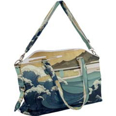 Sea Asia, Waves Japanese Art The Great Wave Off Kanagawa Canvas Crossbody Bag by Bakwanart