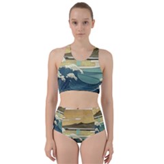 Sea Asia, Waves Japanese Art The Great Wave Off Kanagawa Racer Back Bikini Set by Bakwanart